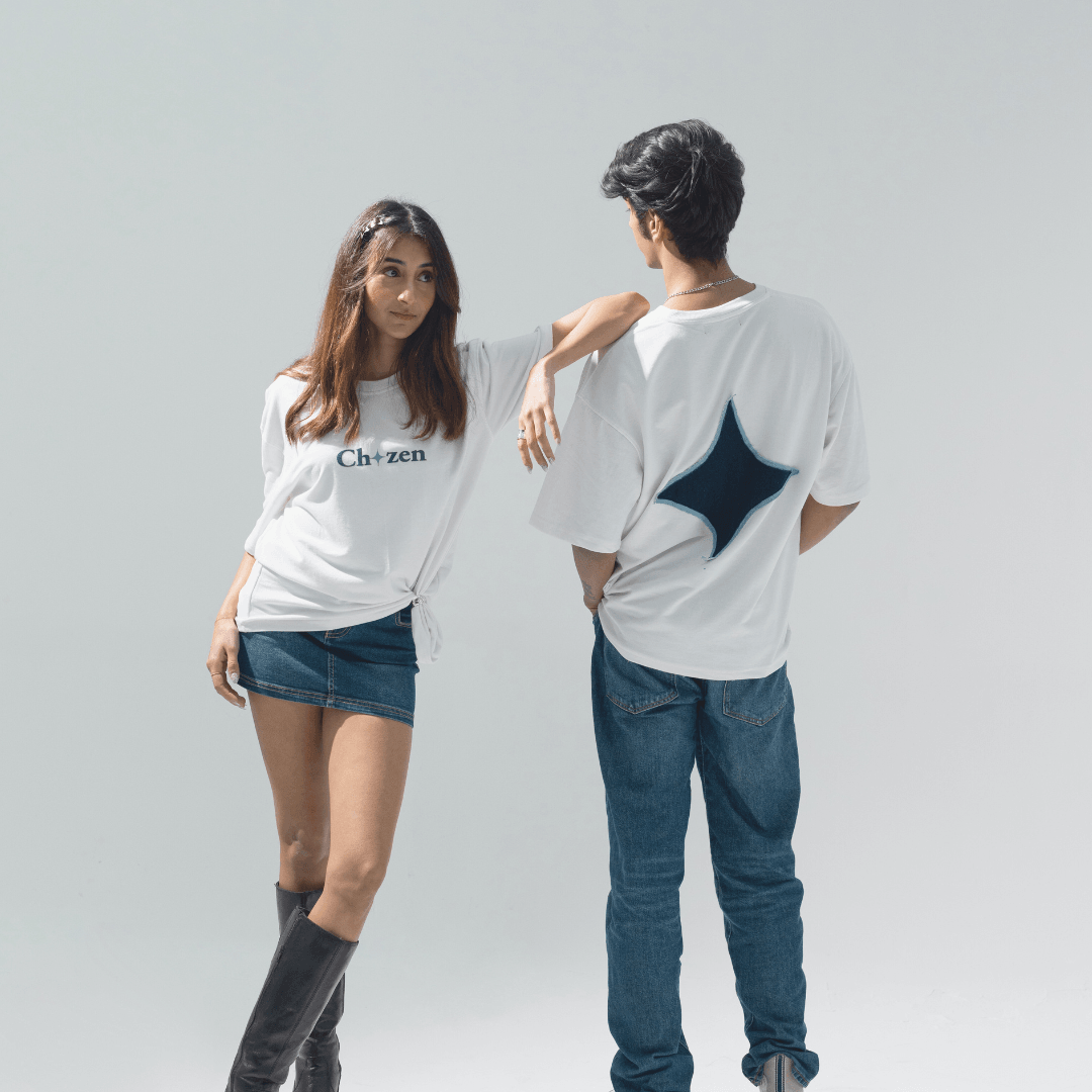Star Patch Denim T-shirt - Chozen