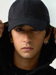 At Home Black Satin Cap