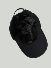At Home Black Satin Cap