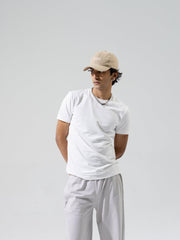 Satin lined Baseball Cap (Beige)